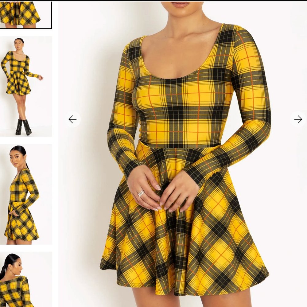 Tartan Grunge Toastie LS Skater Dress